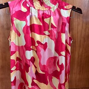 Ming Wang Pink, Red & Yellow Abstract Sleeveless Camisole XS nwt